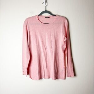 J MCLAUGHIN • Women’s Pink Modal Cotton Crewneck Sweater Button Cuff Detail Sz L